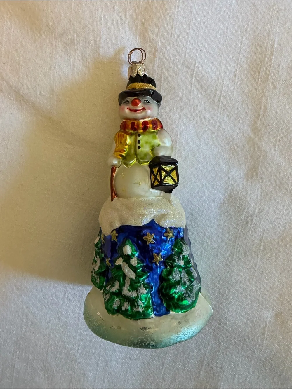 Vintage Christopher Radko Snow Bell Snowman Christmas Ornament
